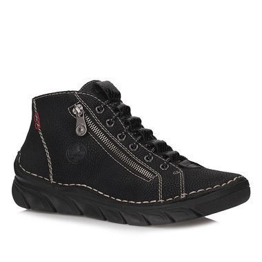 Botki damskie Rieker 55048-00 czarne na zamek