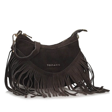 Zamszowa Stylowa Listonoszka Torebka na ramię Toscanio G105 C.Brąz D07