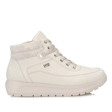 Komfortowe białe botki damskie Remonte D2V71-80