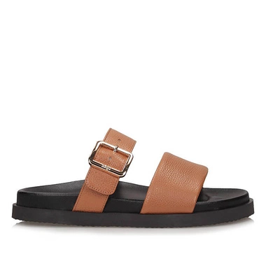 Stylowe damskie Klapki Hogl 9-10 0833 Graincalf-Leder 2600 cognac