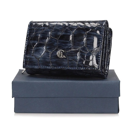 Zgrabny skórzany Portfel Canaletto 1225-C-s287/RFID granatowy