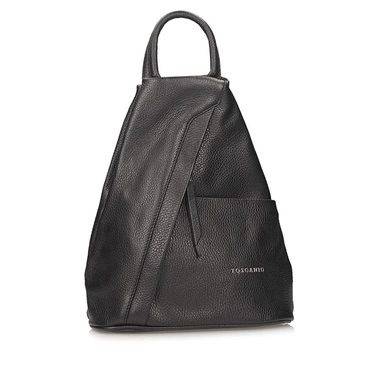 Klasyczny damski Plecak Toscanio z asymetrycznym zapięciem F170 czarny D28