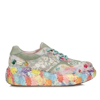 Sneakersy damskie Laura Vita 0007694 SODAO 64 Vert- FC zielone sznurowane na platformie