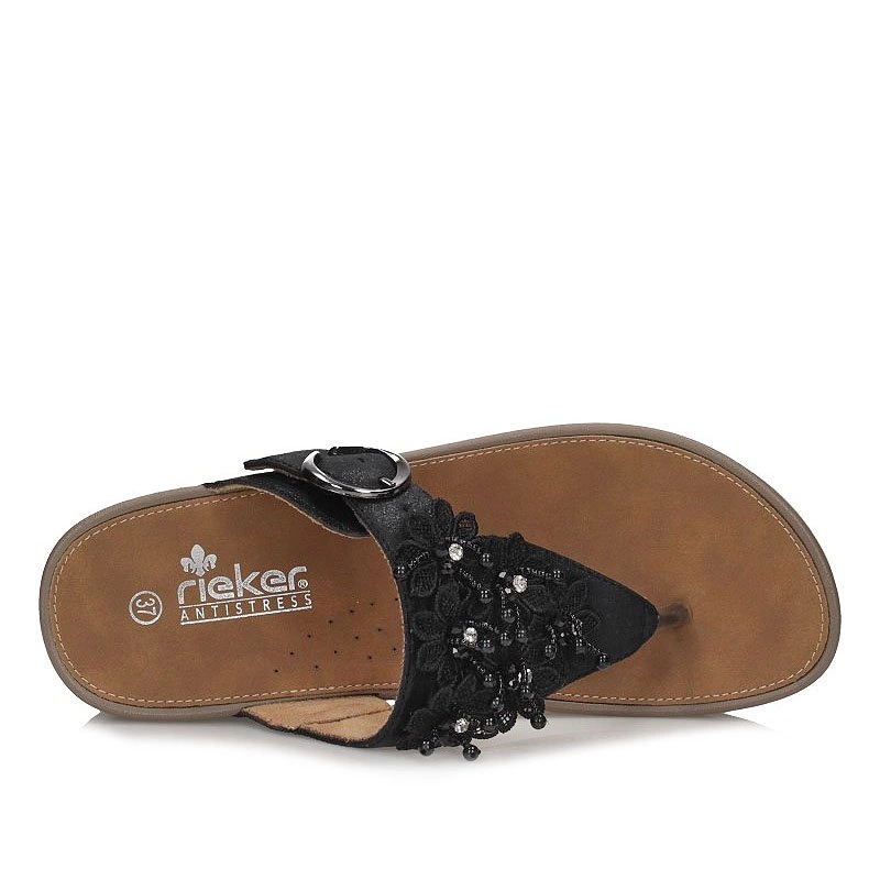 Klapki japonki Rieker V1461-00 czarne 17916 | Sklep Obuwie-Lizuraj.pl