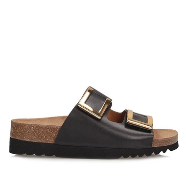Zdrowotne czarne klapki damskie Scholl MONTEREY 2 STRAPS AD F30584 1004