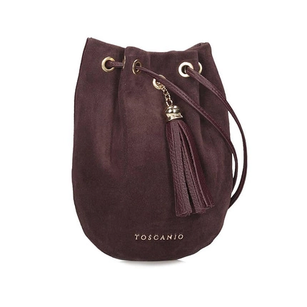 Oryginalna Skórzana Listonoszka Torebka na ramię Toscanio G96 Bordo D54