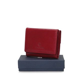 Mały damski Skórzany portfel Canaletto 2001 czerwony