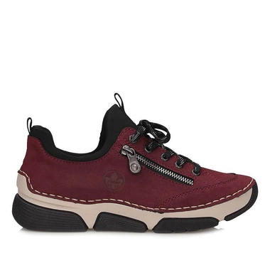 Klasyczne bordowe półbuty damskie Rieker 45973-36