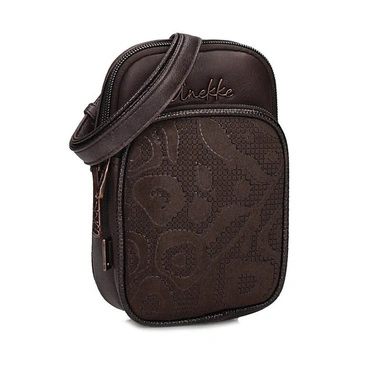 Torebka damska Anekke 43613-907 BOLSO HANDBAG MINI BOLSO BANDOLERA TULIP brązowa listonoszka jednokomorowa na zamek na ramię