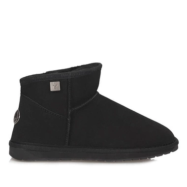 Botki damskie EMU Australia Platinum Slim Darling WP11875 Black czarne skórzane śniegowce