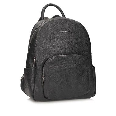 Pojemny dwukomorowy włoski Plecak Toscanio F161 czarny D28