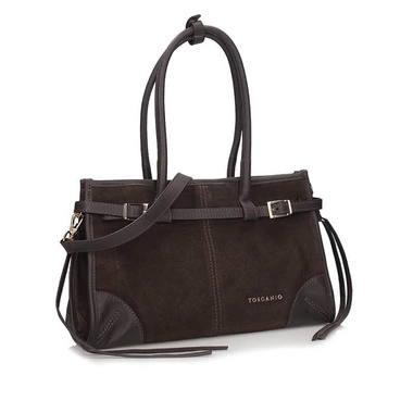 Modna skórzana torebka damska Toscanio G90 C.BRĄZ D23