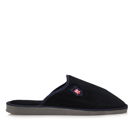 Sztruksowe Kapcie pantofle laczki Meteor Natural Style 401 granatowe