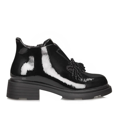 Botki damskie Filippo DBT6370/25 BK czarne wsuwane zapinane na zamek