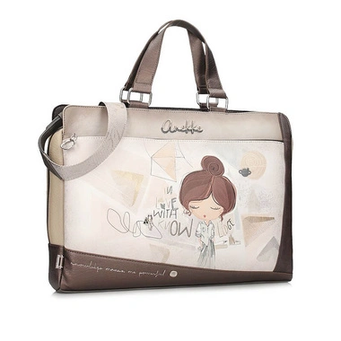 Torba damska Anekke 42806-116 SOPHIA Portadocumentos BRIEFCASE beżowa teczka na dokumenty laptopa