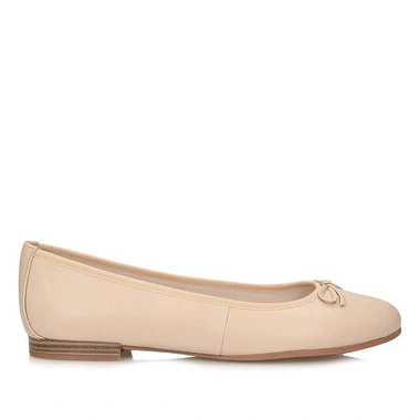 Balerinki damskie Tamaris 1-22116-41 251 nude wsuwane skórzane