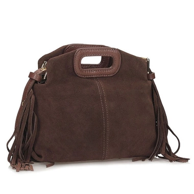 Zamszowa Listonoszka Torebka na ramię Toscanio G113 BRĄZ D21