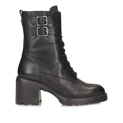 Wygodne modne Botki damskie na klocku Wonders G-7204 BULUT NEGRO
