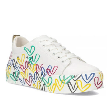 Półbuty sneakersy na platformie Filippo DP3533/24 WH MLT