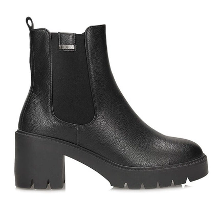 Wygodne czarne damskie botki na obcasie Vinceza 58327 