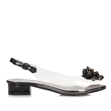 Silikonowe wizytowe Sandały Sabatina na płaskim obcasie 380-L-10