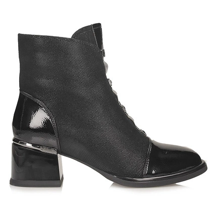 Klasyczne czarne botki damskie na zamek S.Barski CR52-699 BLACK