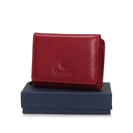 Skórzany mały Portfel damski Canaletto 2003-C-s165/RFID czerwony