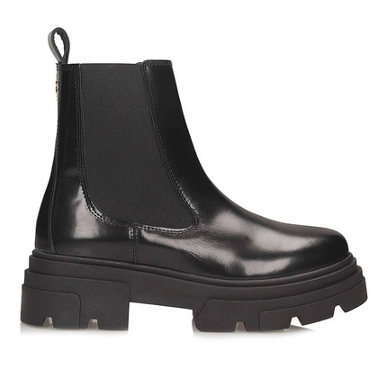 Wsuwane botki damskie Tommy Hilfiger FW0FW09042BDSW8B-TH SHINY LEATHER CHE,BDS PP W8B