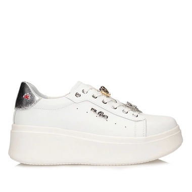 Skórzane Półbuty sneakersy damskie Filippo DP6790/25 WH