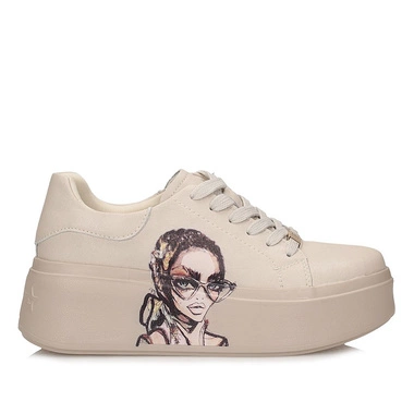 Modne skórzane Półbuty sneakersy damskie Filippo DP6207/25 BE