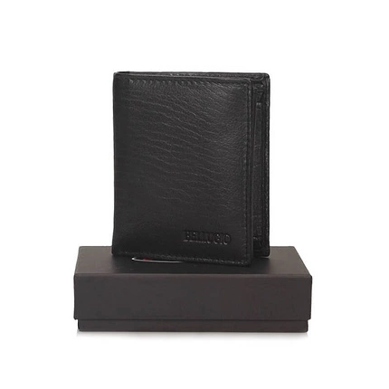 Zgrabny Skórzany męski portfel Bellugio AM01R-037-013 czarny