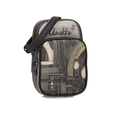 Torebka damska Anekke 43813-907 BOLSO HANDBAG MINI BANDOLERA SINTETICO ORCHESTRA szara listonoszka jednokomorowa zapinana na zamek na ramię