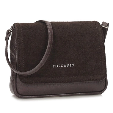Skórzana włoska Listonoszka Torebka na ramię Toscanio F256 C.BRĄZ D23