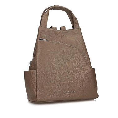 Miejski skórzany Plecak Toscanio E97 D40 beżowy