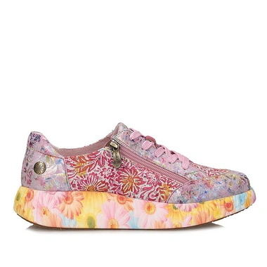 Sneakersy damskie Laura Vita 0007796 NIKITO 57 Cerise- FC różowe sznurowane skórzane