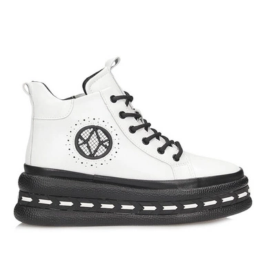 Skórzane Stylowe damskie botki Filippo DBT7120/25 WH