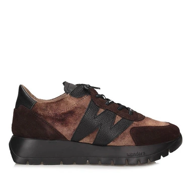 Sneakersy damskie Wonders A-24111 Odisei 111 TREND I TESTA TEJ. V.UNIVERSO MARRON brązowe wsuwane na platformie skórzane