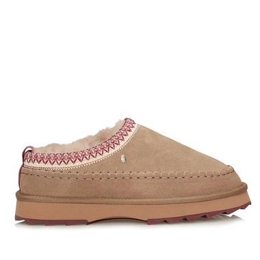 Kapcie damskie Emu Australia W13239 Sharky Adventure Scuff Camel beżowe skórzane wsuwane na platformie