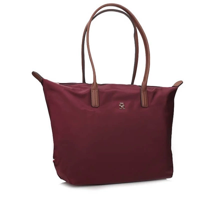 Modna bordowa torebka shopperka Tommy Hilfiger AW0AW17711 VLP POPETTE TOTE
