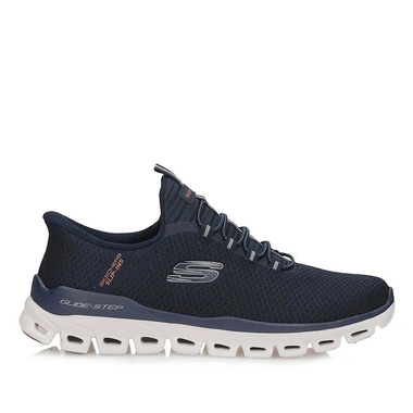 Sneakersy męskie Skechers 233010 NAVY GLIDE-STEP - LESHUR Slip-ins granatowe wsuwane