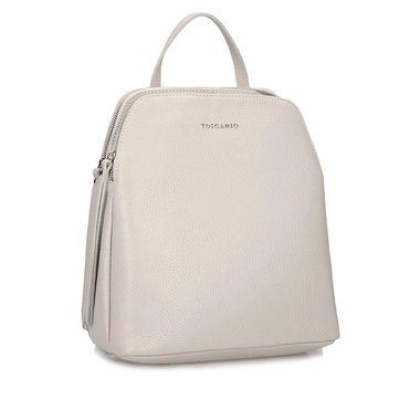 Dwukomorowy Włoski skórzany Plecak Toscanio E52 J.szary D86