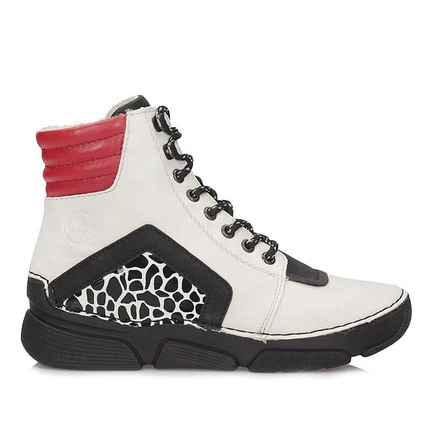 Modne sznurowane botki damskie Rieker 45904-60