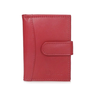 Etui na karty damskie Bellugio AWR-786-2-287 czerwone skórzane na zatrzask