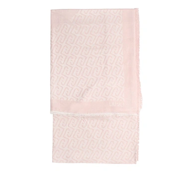 Szal damski Liu Jo 2A6001 T0300 X0756 Soft peony różowy z logowanym wzorem
