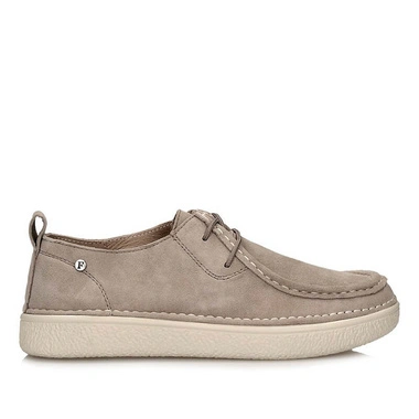 Półbuty damskie Filippo DP7604/26 BE beżowe skórzane barefoot sznurowane