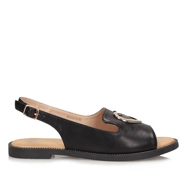 Klasyczne sandały damskie na płaskiej podeszwie Filippo DS6926/25 BK