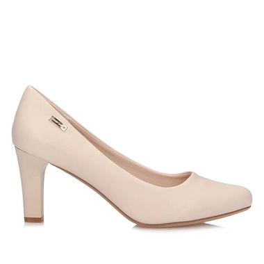 Czółenka damskie Sergio Leone 1459 beżowe wsuwane na obcasie