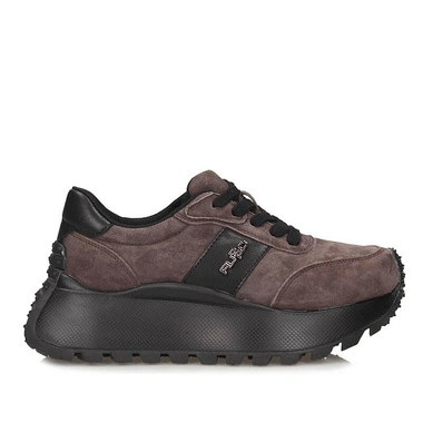 Sneakersy damskie Filippo DP6785/26 D BR brązoweskórzane sznurowane na platformie