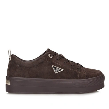 Sneakersy damskie Filippo DP3533/26 D BR brązowe skórzane sznurowane na platformie