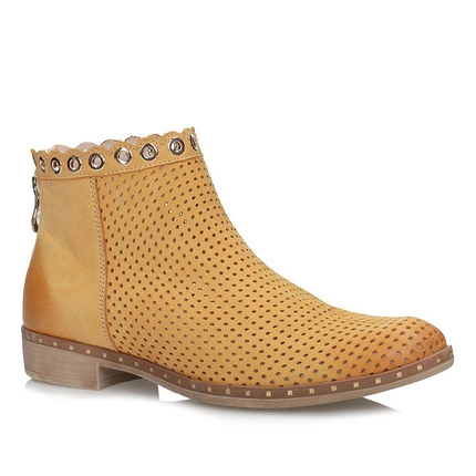 Botki ażurowe Carinii  B4403 pomarańcz